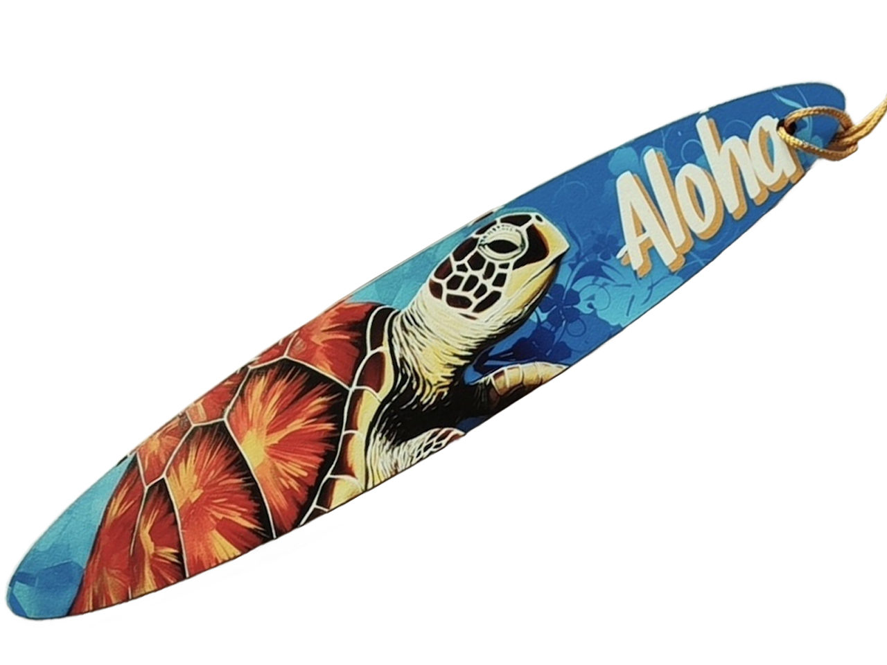 "Aloha" Turtle Print Wood Surfboard Bookmark w/ Tassel, MOQ-12