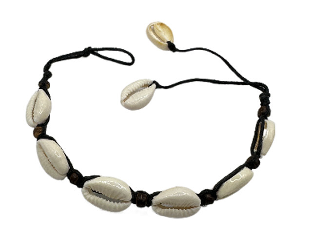 Cowrie Shell Anklet Bracelet w/ Adjustable Cord - Click Image to Close