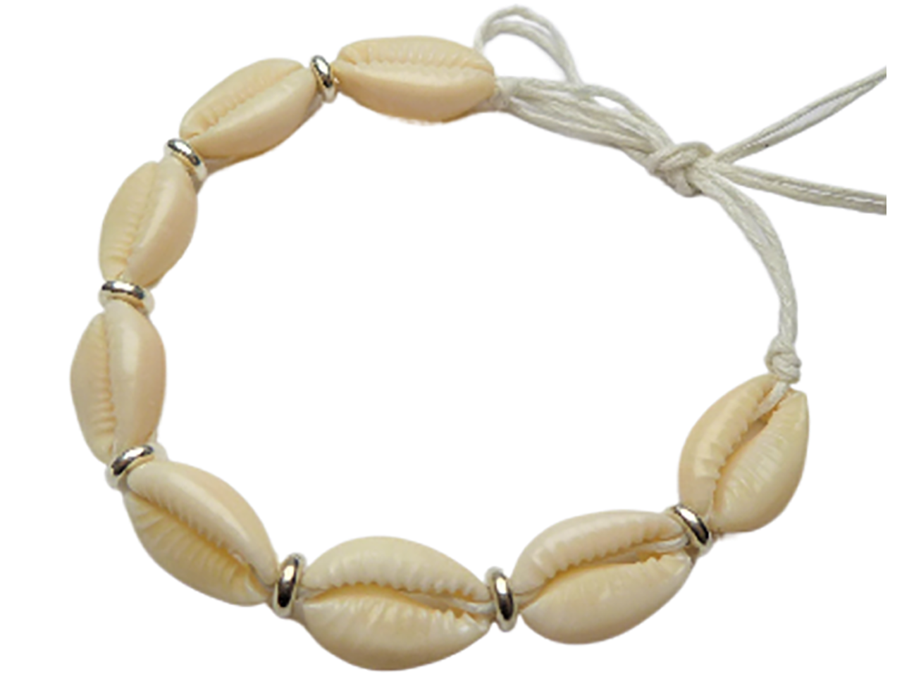 Natural Cowrie Shell with Natural Cord Anklet and Bracelet - Click Image to Close