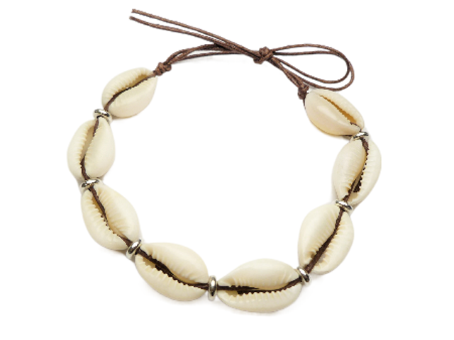 Natural Cowrie Shell with Brown Cord Anklet and Bracelet - Click Image to Close