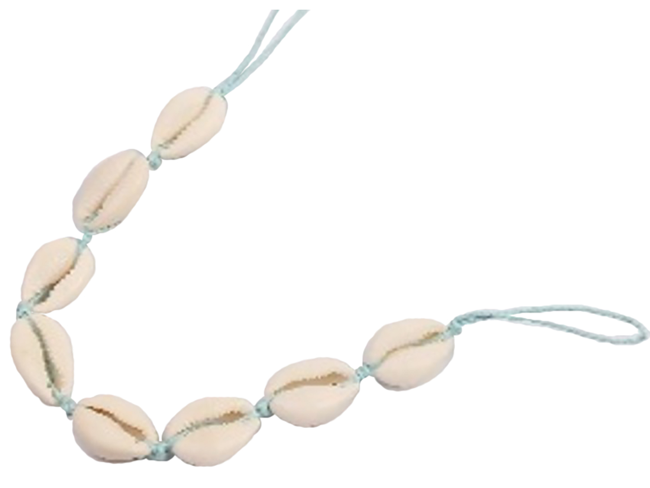 Cowrie Shell Bracelet / Anklet on Adjustable Sky Blue Cord Loop