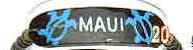 "Maui" Blue Turtle Design Coconut ID Elastic Bracelet