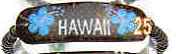Blue Hibiscus "Hawaii" Coco ID Elastic Bracelet