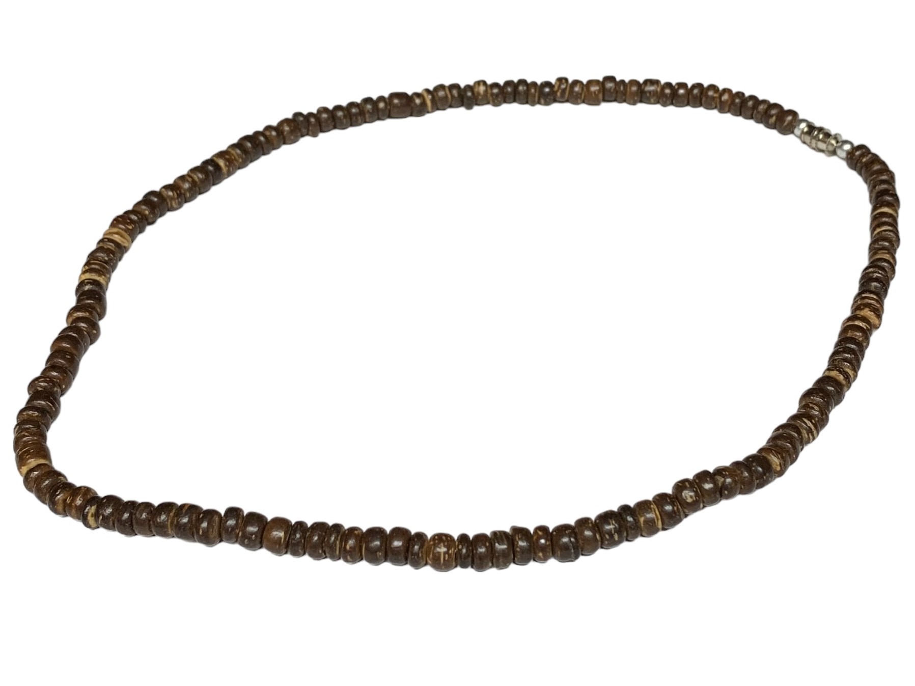 4-5mm Dark Brown Coconut Beads Necklace 18"