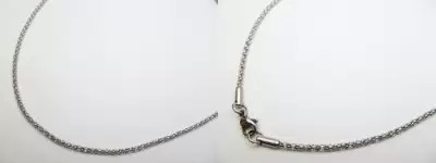 16"- 2mm Porn Corn stainless steel chain w/Lobster clasp