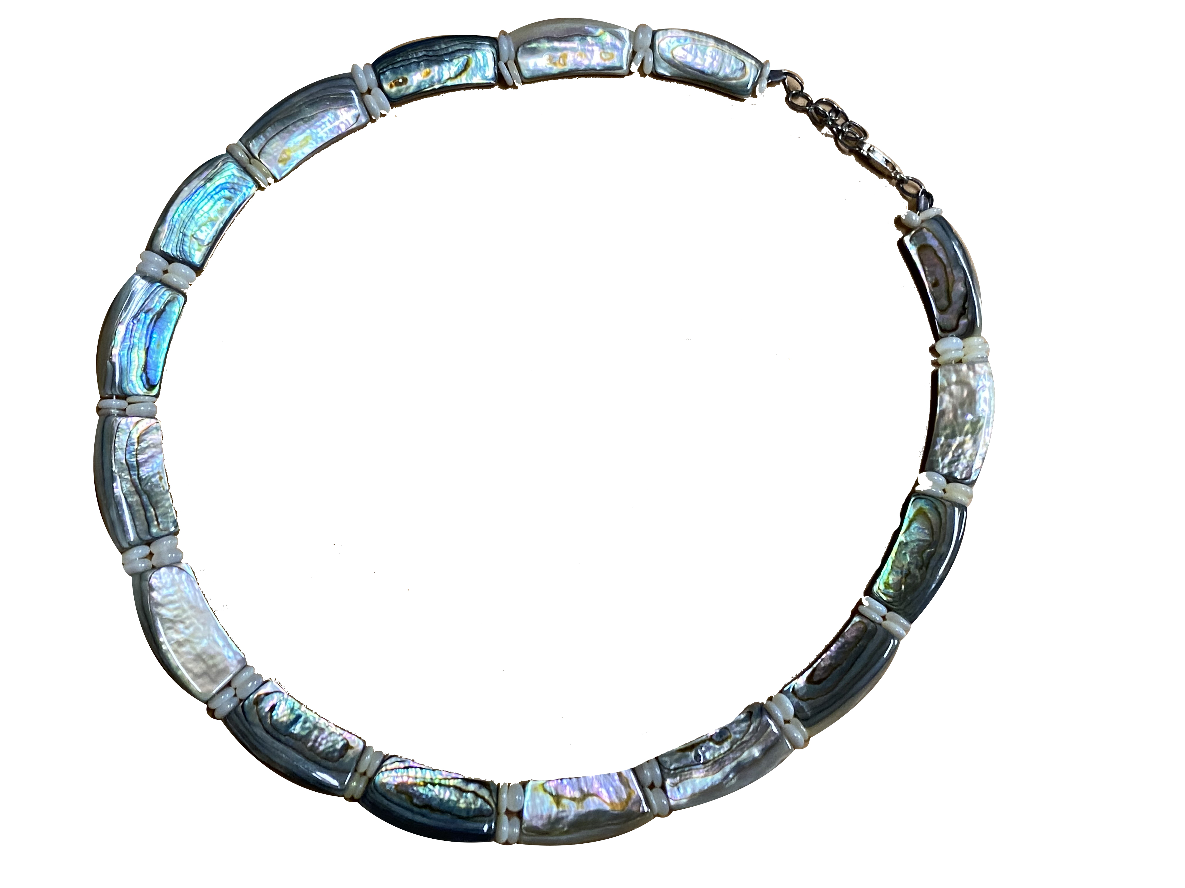 Dual solid Abalone shell w/ 925 silver claps