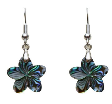 15mm Abalone Shell Plumeria Flower Earring