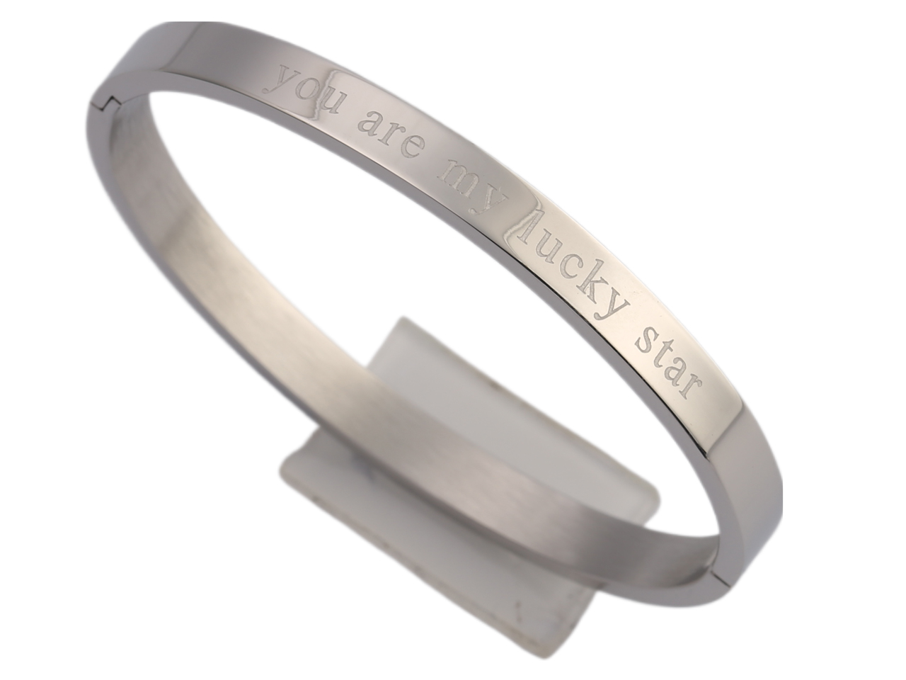 6mm "You are my lucky star" Engraved Stainless Steel Bracelet - Click Image to Close