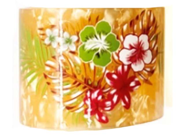 50mm Orange Color Floral Faux Shell Bangle Cuff