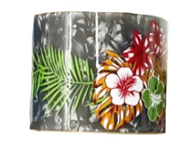 50mm Grey Color Floral Faux Shell Bangle Cuff