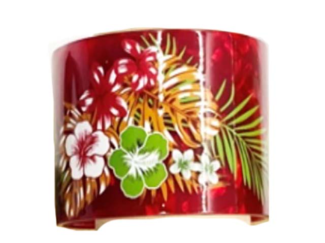 50mm Red Color Floral Faux Shell Bangle Cuff