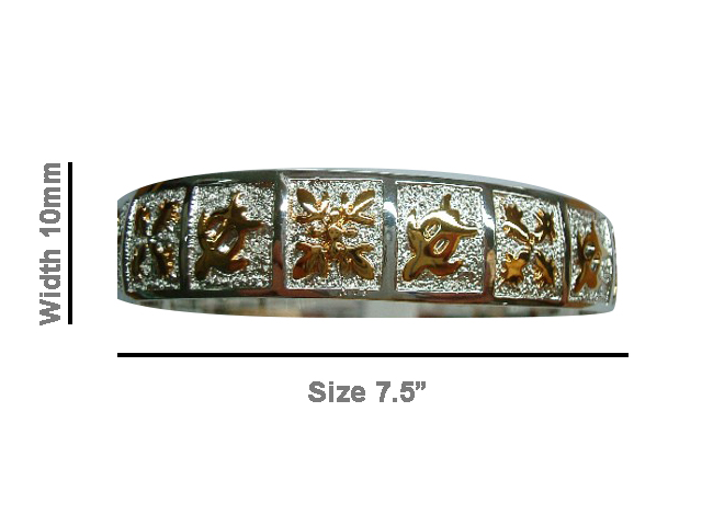 Size 7.5- 10mm Turtle & Floral 18K Gold Filled & Silver Plated C