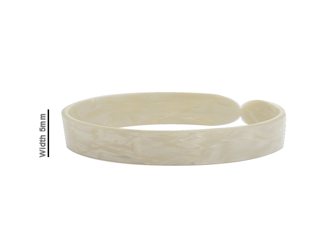 5mm White Faux Turtle Shell Bangle Cuff