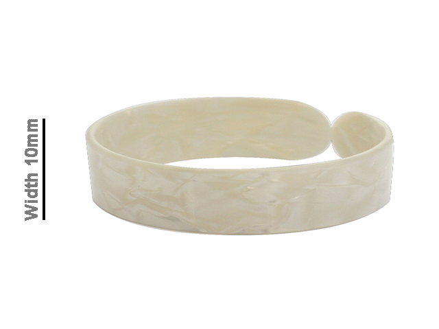 10mm White Faux Turtle Shell Bangle Cuff