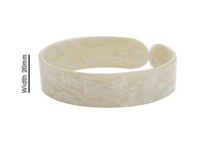 20mm White Faux Turtle Shell Bangle Cuff