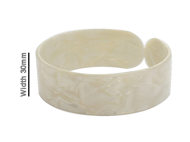 30mm White Faux Turtle Shell Bangle Cuff