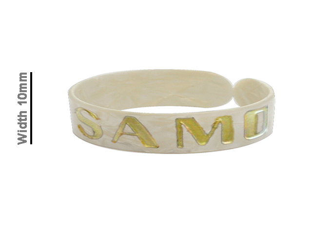 10mm "SAMOA" White Faux Turtle Shell Bangle Cuff