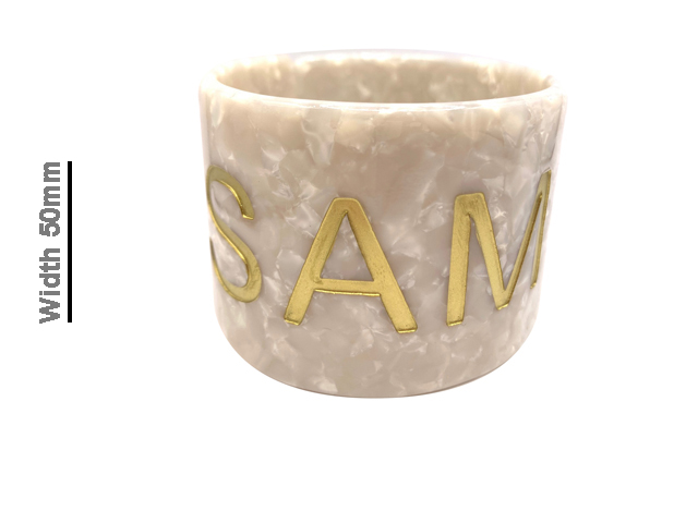 50mm "SAMOA" White Faux Turtle Shell Bangle Cuff