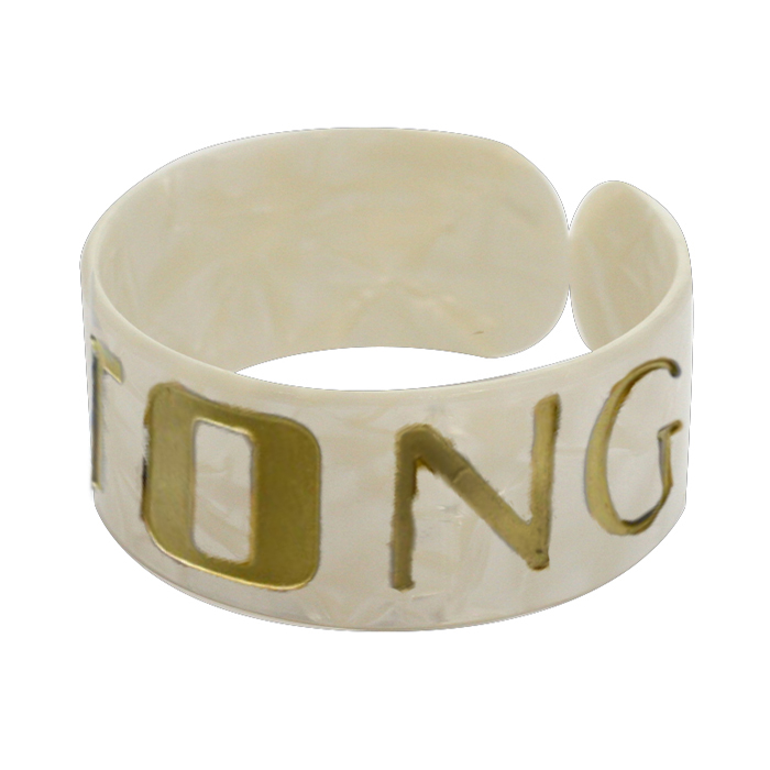 30mm "TONGA" White Faux Turtle Shell Bangle Cuff