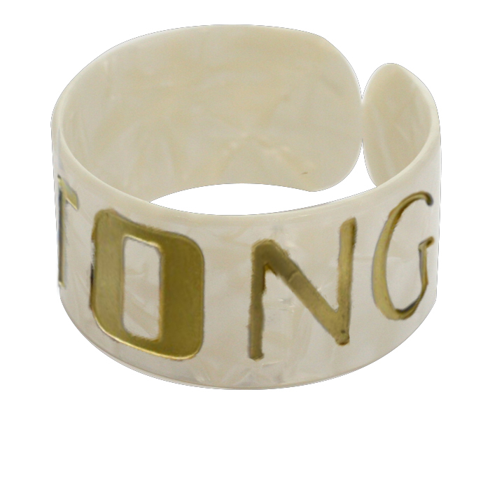 40mm "TONGA" White Faux Turtle Shell Bangle Cuff