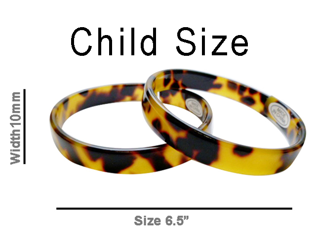 Children Size 6.5" - 10mm Brown & Black Faux Turtle Shell Bangle