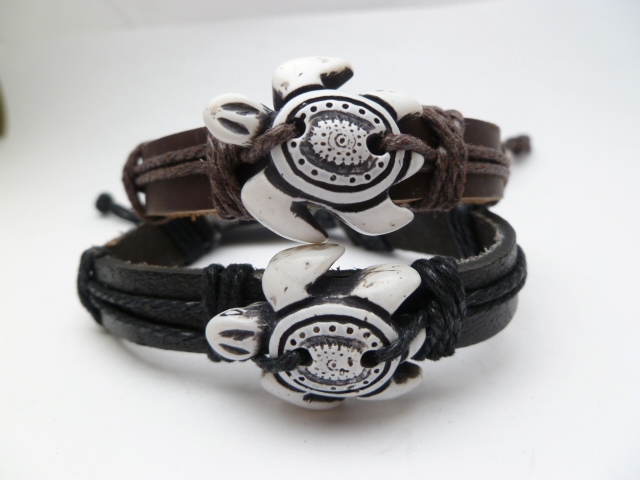 "Hawaii" Turtle Genuine Leather ID Bracelet