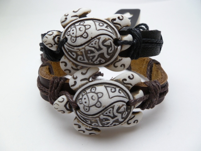 Sea Turtle Genuine Leather ID Bracelet