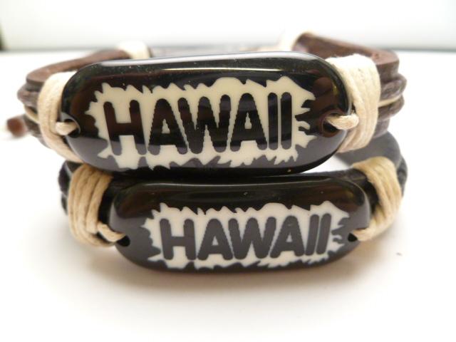 "Hawaii" Genuine Leather ID Bracelet