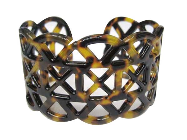 50mm Brown and Black Faux Turtle Shell Bangle Cuffs