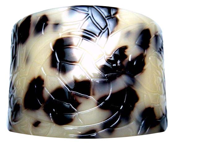 50mm White and Black Faux Turtle Shell Bangle Cuffs