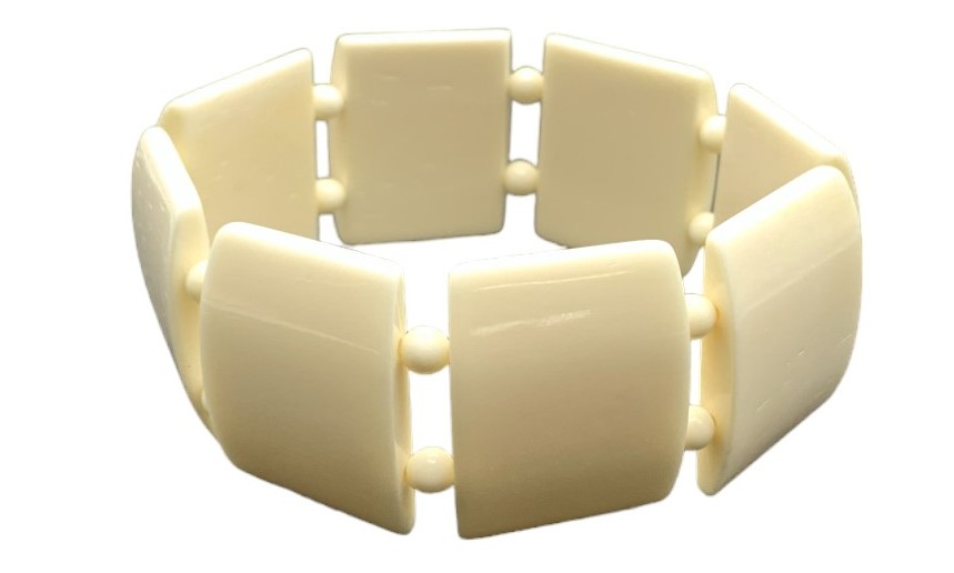 White Buffalo Bone Elastic Bracelet