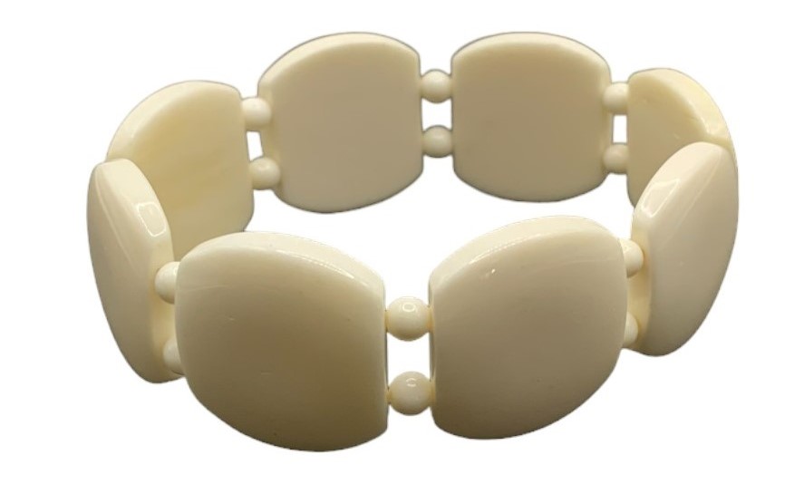 White Buffalo Bone Elastic Bracelet