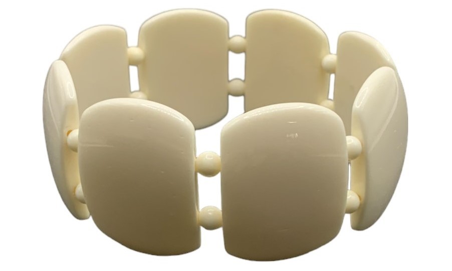 White Buffalo Bone Elastic Bracelet