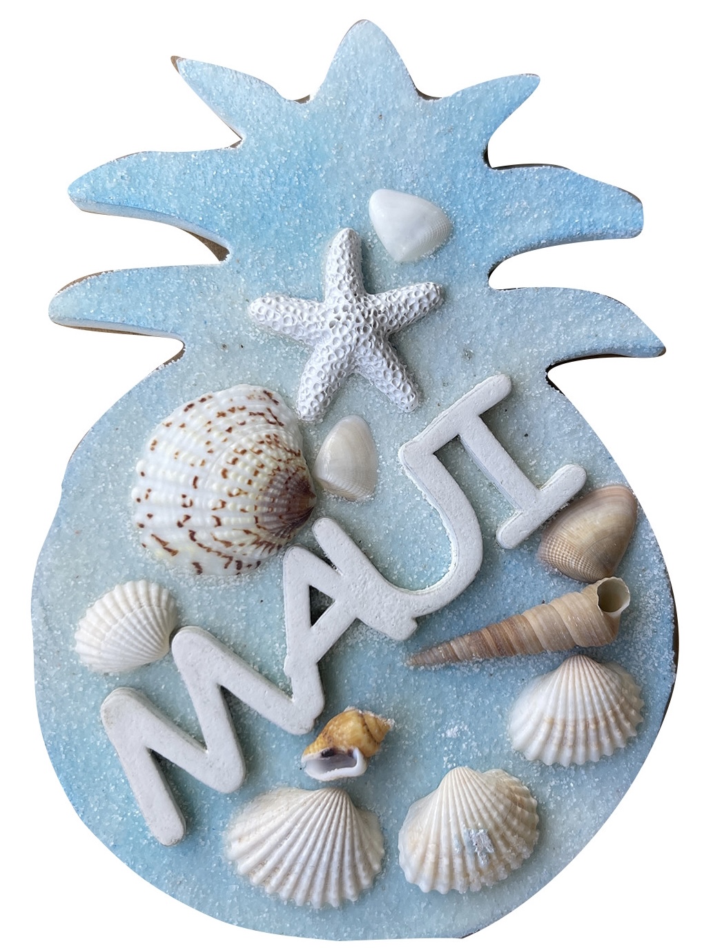 4.5" Pineapple Shape "Maui" Natural Sea Shell Magnet