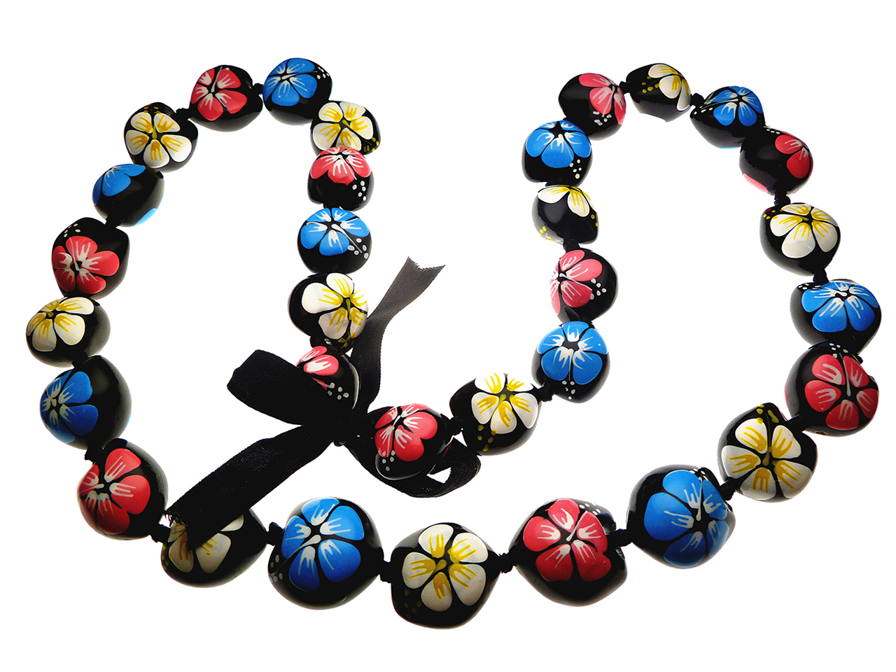 04-Painted Flower Kukui Lei