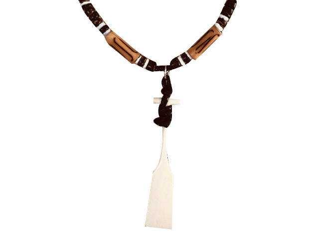 Bone Paddle w/ 18" Coconut & Wood Beads Necklace