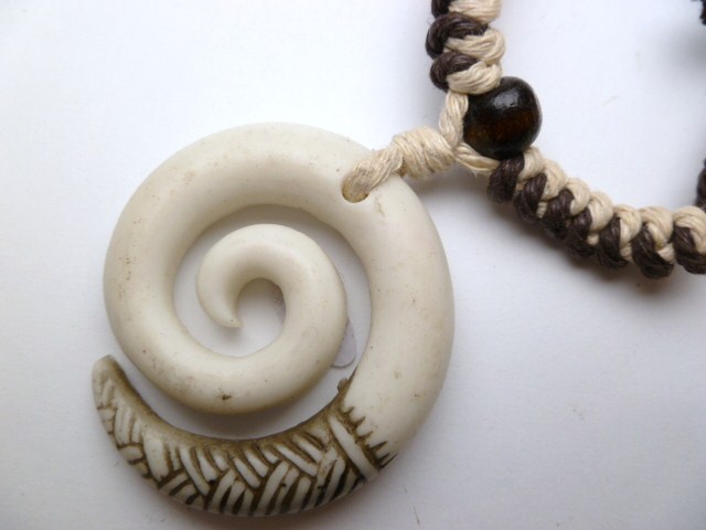 Buffalo Bone Powder Spiral w/ Adjustable Cord