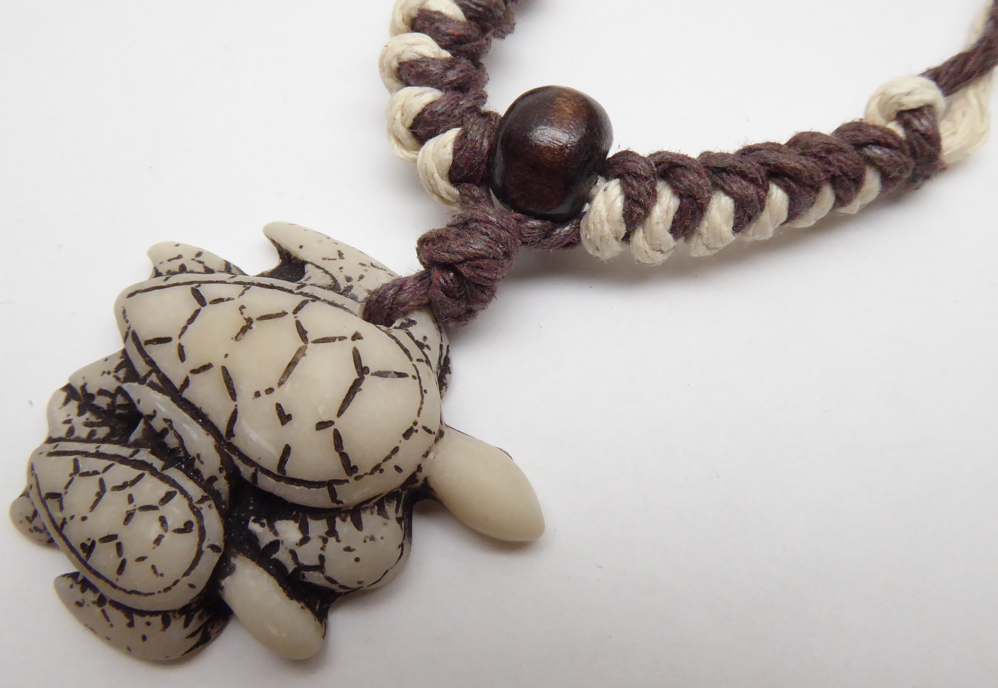 Buffalo Bone Powder Turtle w/ Adjustable Cord