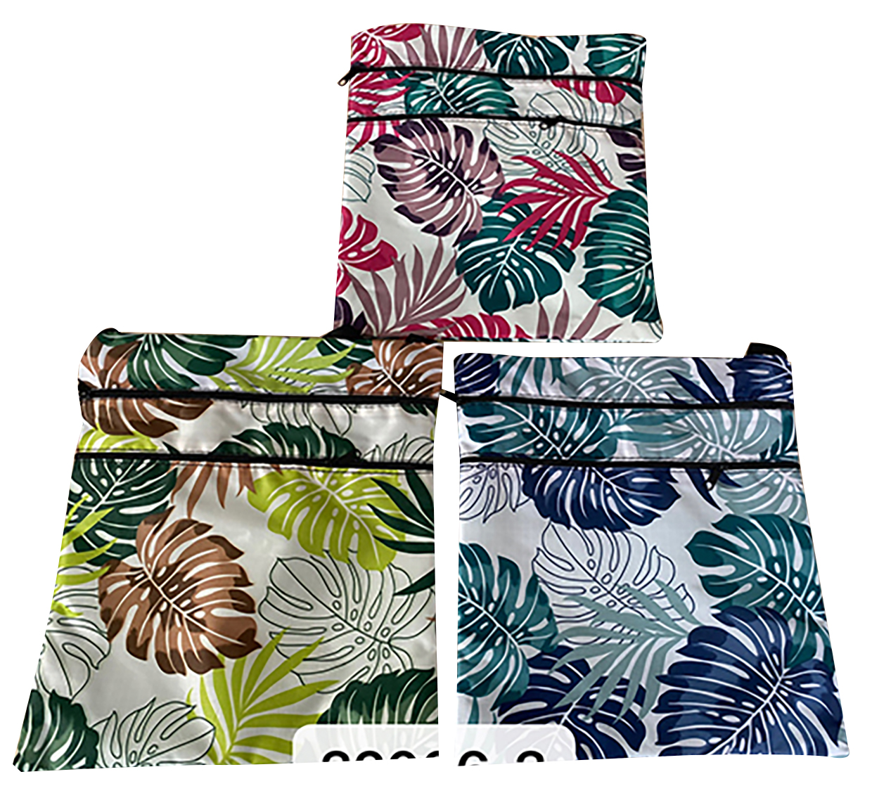 11"x9.5"Monstera Leaf Print Hawaiian Style Cross Body Bag, MOQ-6