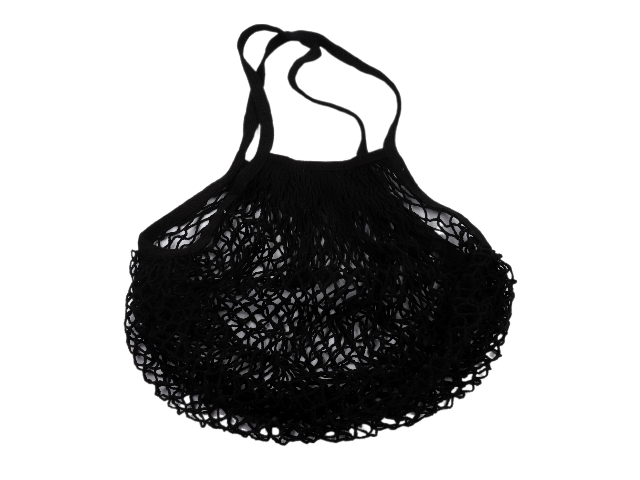 Black Fish Net Foldable Reusable Shopping Tote Bag
