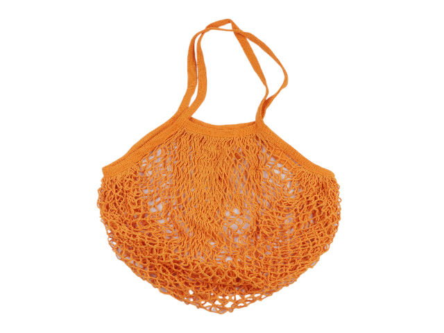 Orange Fish Net Foldable Reusable Shopping Tote Bag