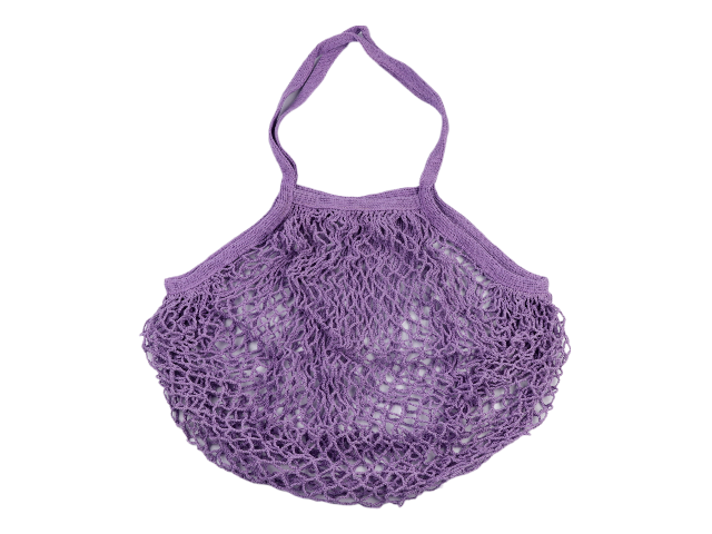 Purple Fish Net Foldable Reusable Shopping Tote Bag