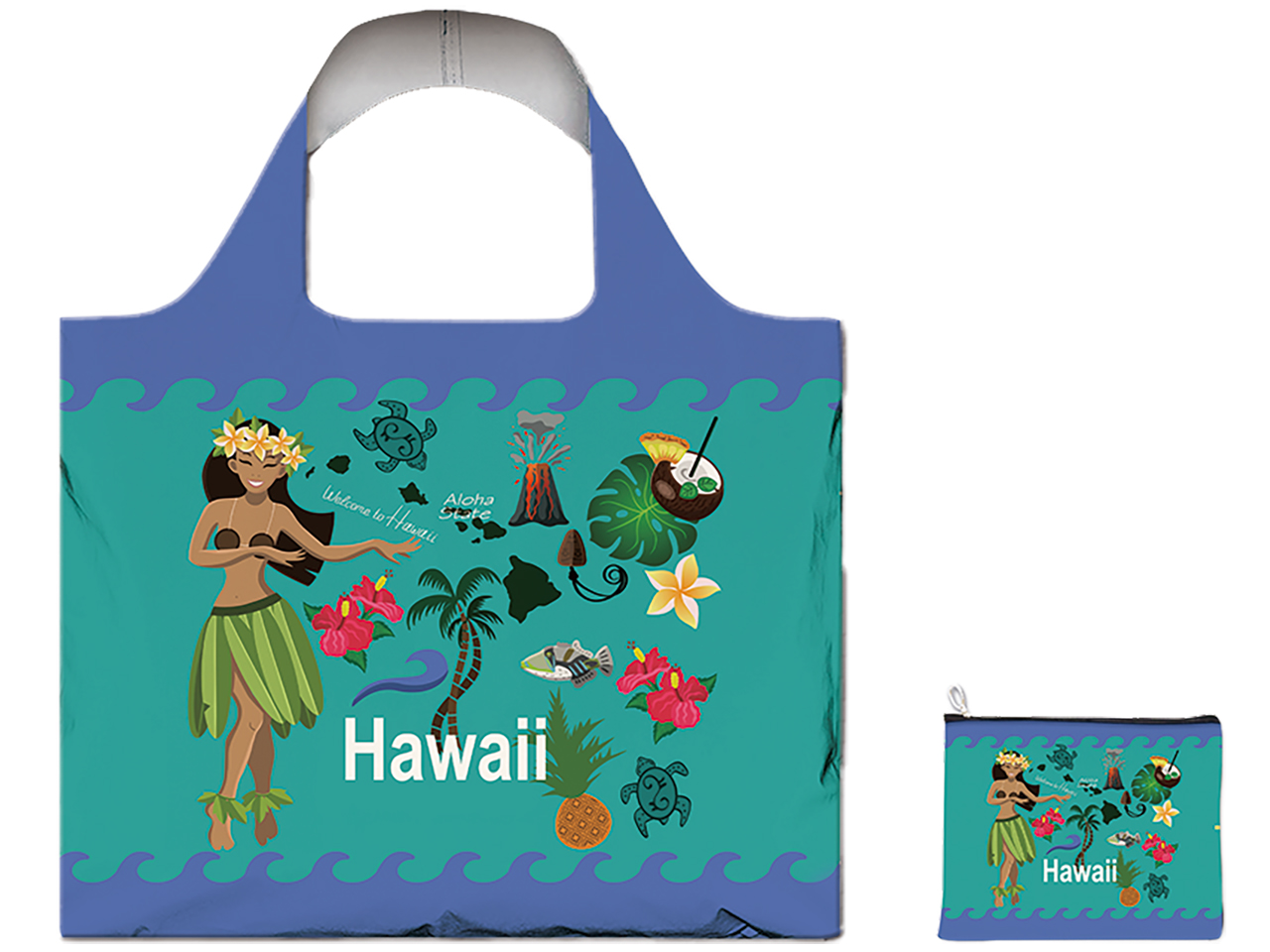 "Welcome to Hawaii, Aloha" Reusable Shopping Bag 37x45cm