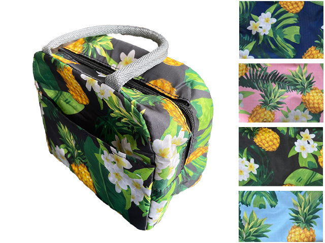 Assorted Color Hawaii Pineapple Lunch Bag w/ Insulation & Zipper - Click Image to Close