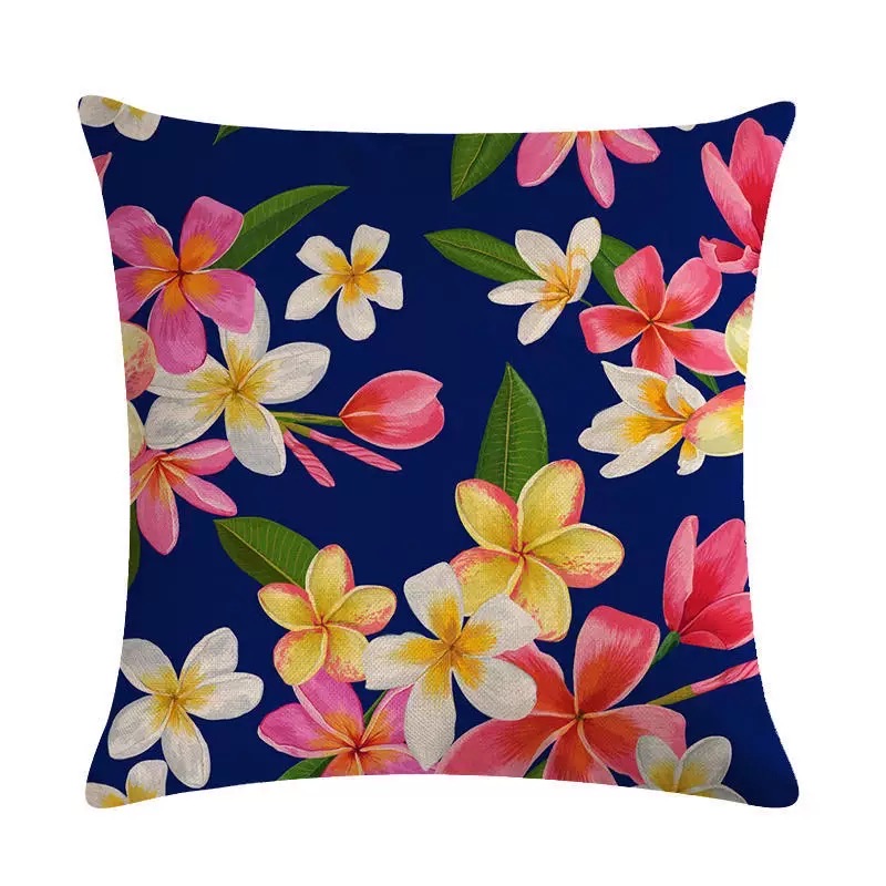 Hawaii Tropical Floral Print Cushion Pillowcase 18x18", MOQ-4/pk