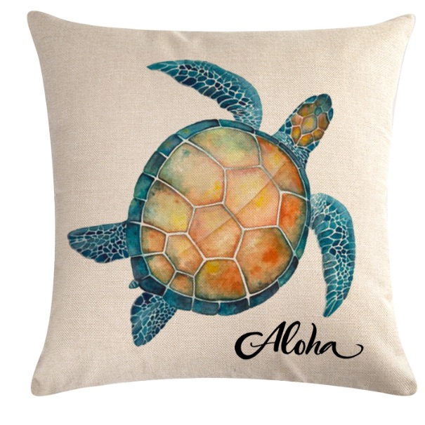 Hawaii Turtle Print Cushion Pillowcase 18x18", 100/cs, MOQ-4