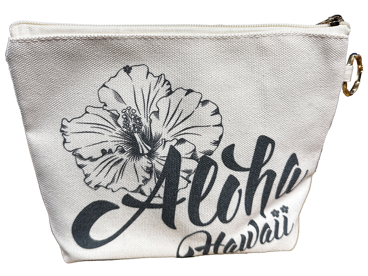 Aloha Hawaii Floral Zipper Bag Wristlet w/ Ring 9x6.5x2", MOQ-6