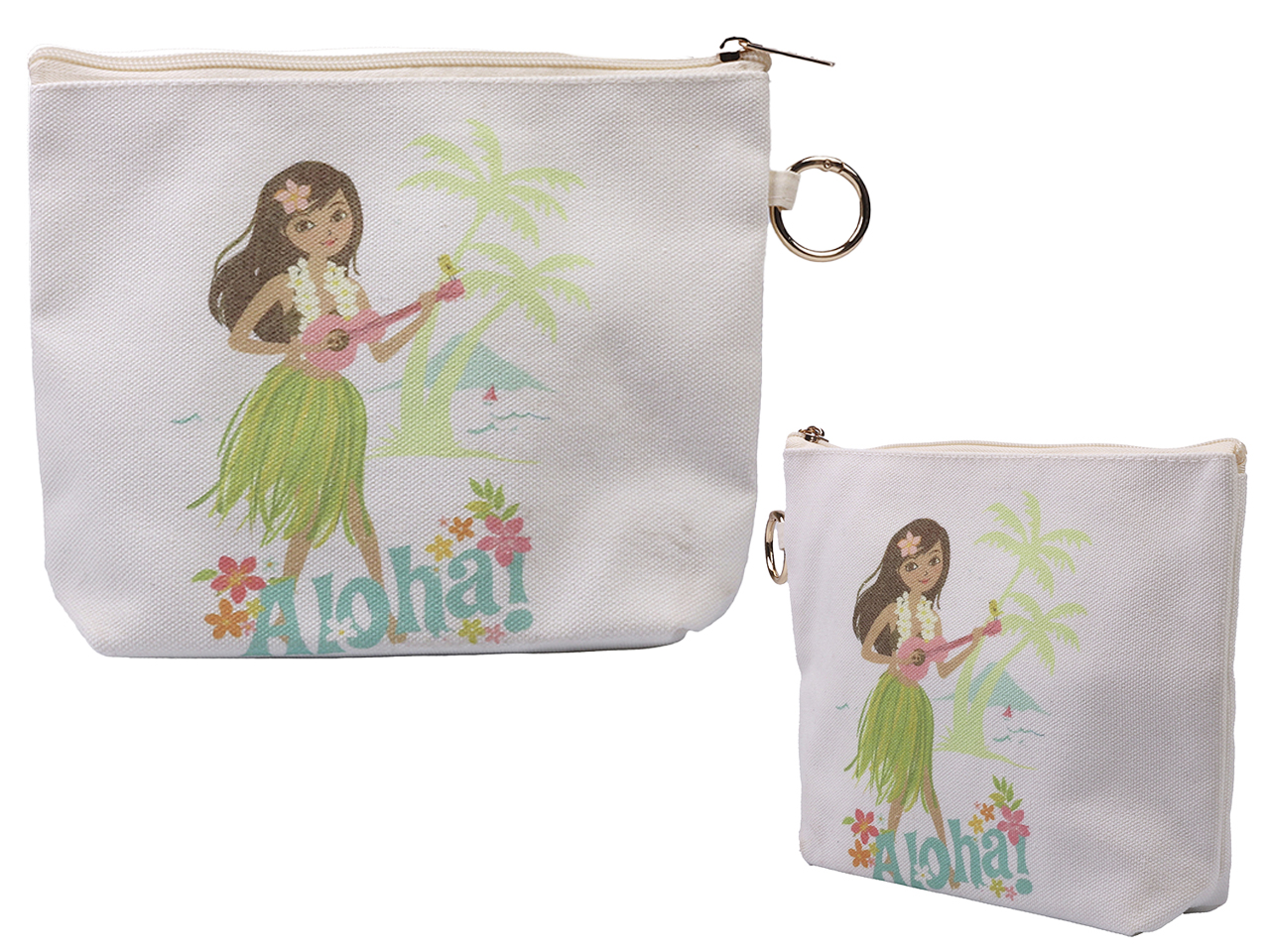 "Aloha" Hula Dancer Bag Wristlet w/ Ring 9x6.5x2", 114/cs, 6/bag