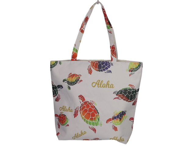 "Aloha" Turtle Print Tote Bag 46x38x12cm, 32/cs, MOQ-4/pk