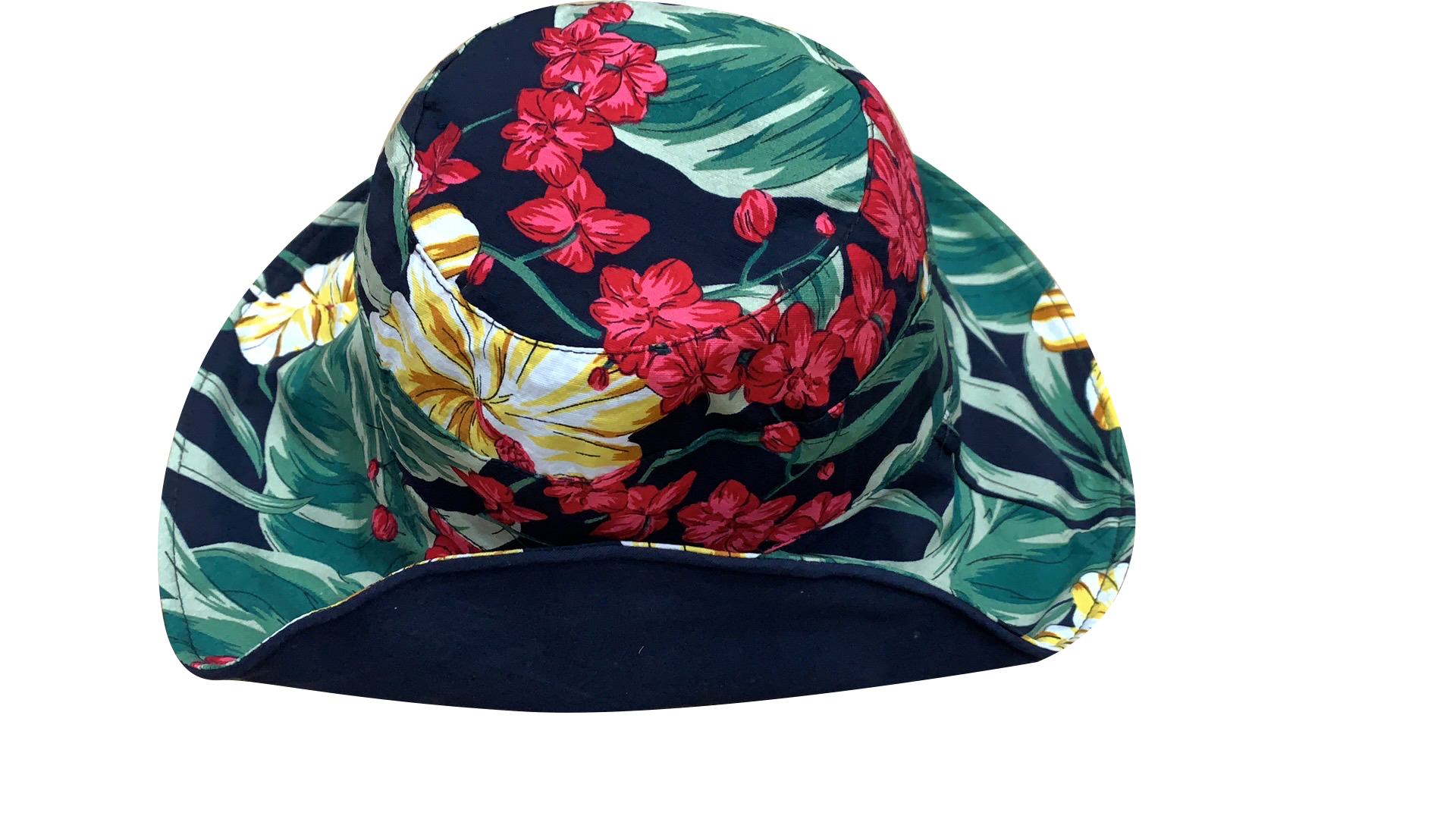 Tropical Floral Print / Navy Reversible Hat